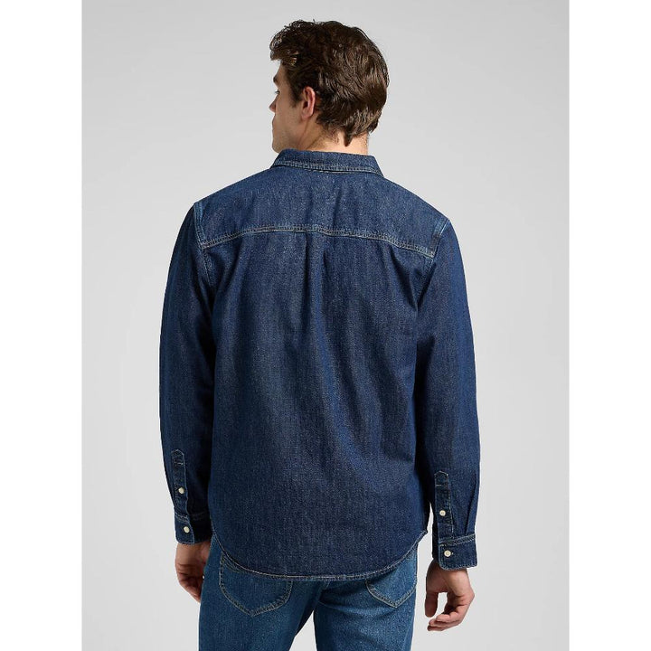 Lee Workwear Relaxed No Pocket Button Down Shirt Blue Ridge Uomo
