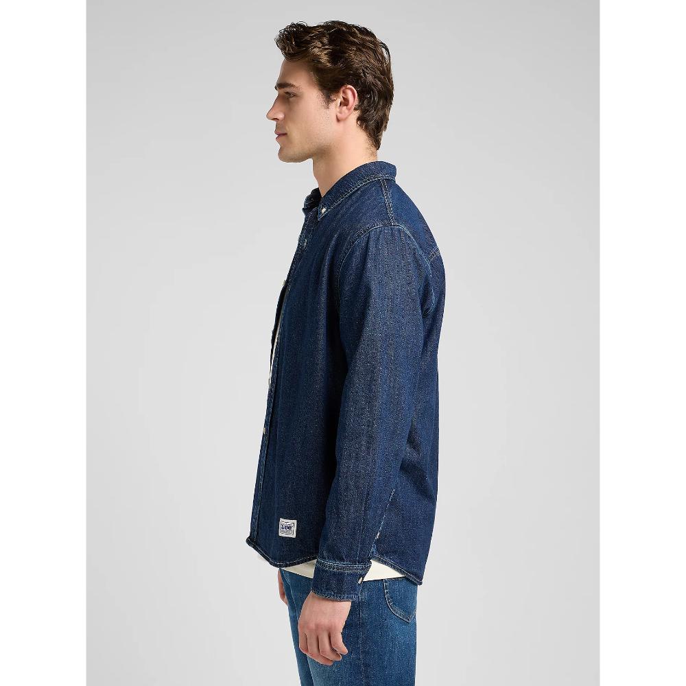 Lee Workwear Relaxed No Pocket Button Down Shirt Blue Ridge Uomo