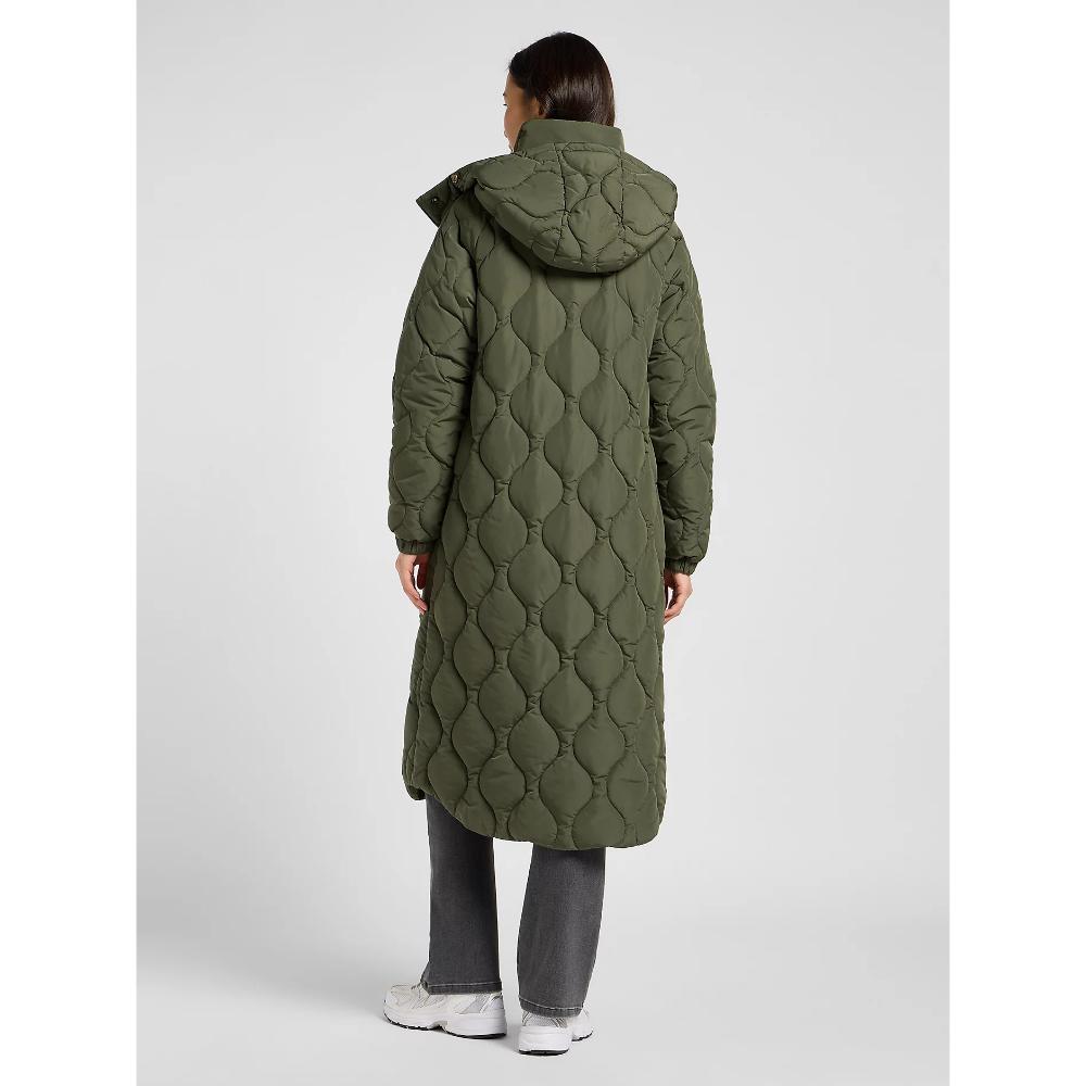 Lee Relaxed Long Puffer Oak Moss Donna