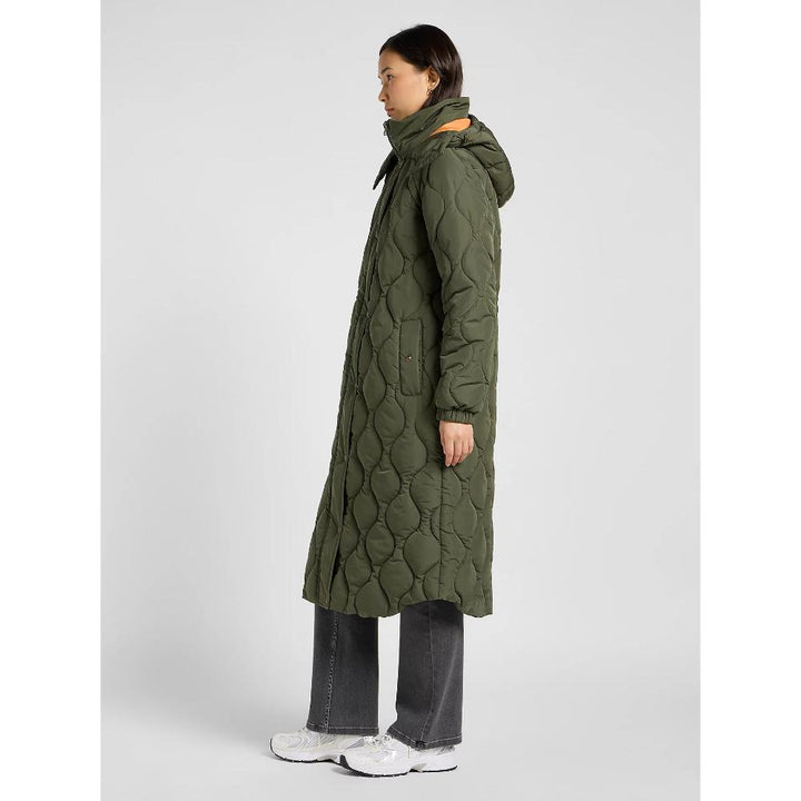 Lee Relaxed Long Puffer Oak Moss Donna