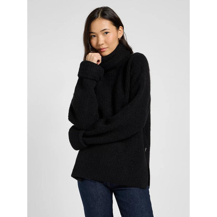 Lee Relaxed Wide Cuff Turtle Neck Unionall Black Donna