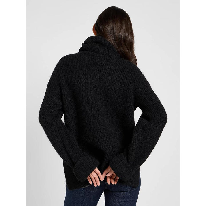 Lee Relaxed Wide Cuff Turtle Neck Unionall Black Donna