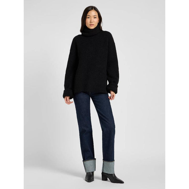 Lee Relaxed Wide Cuff Turtle Neck Unionall Black Donna