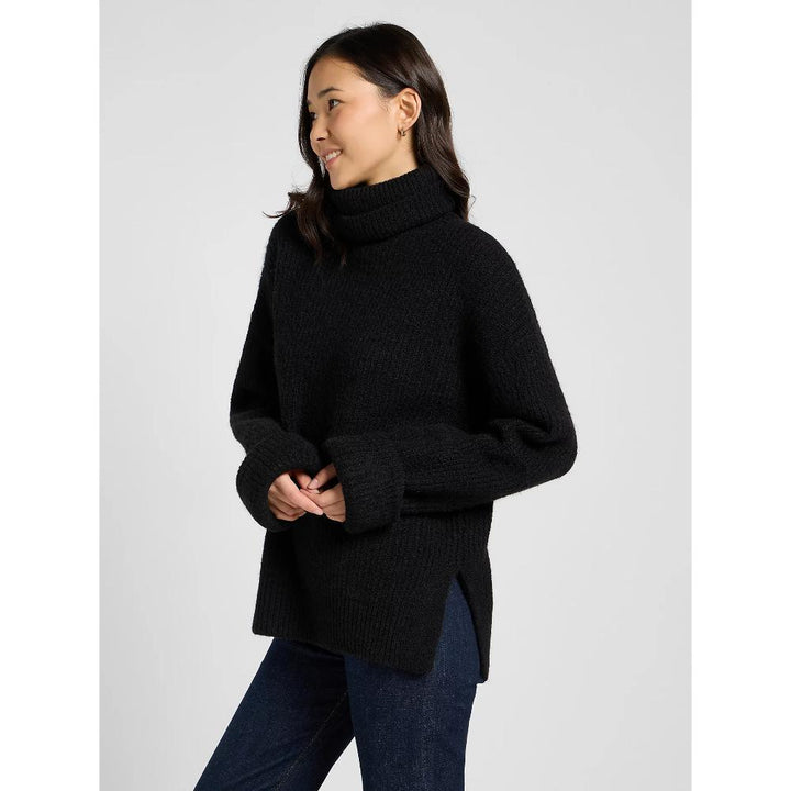 Lee Relaxed Wide Cuff Turtle Neck Unionall Black Donna