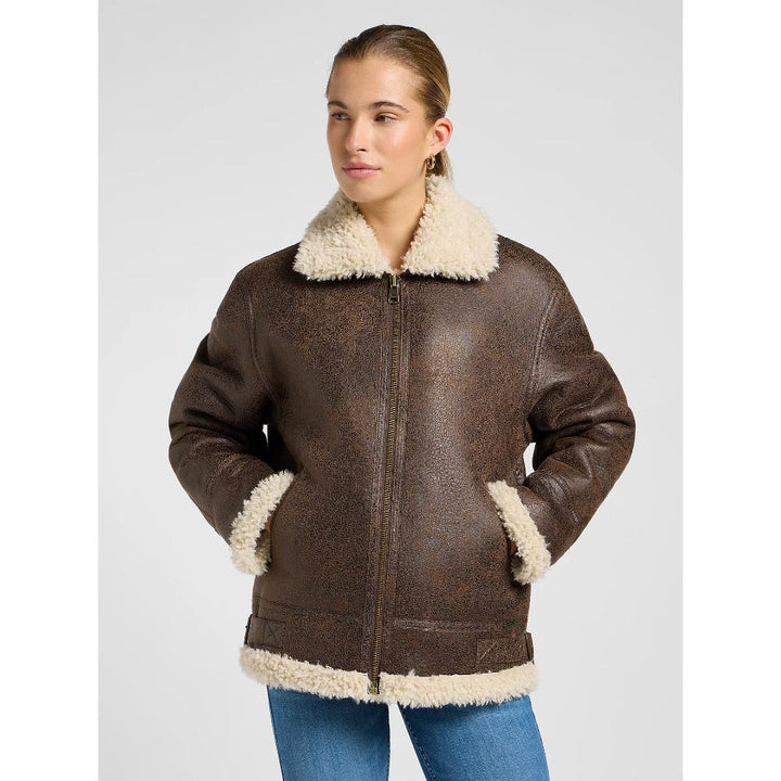Lee Loose Aviator Jacket Marrone Donna