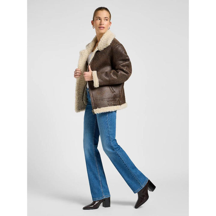 Lee Loose Aviator Jacket Marrone Donna