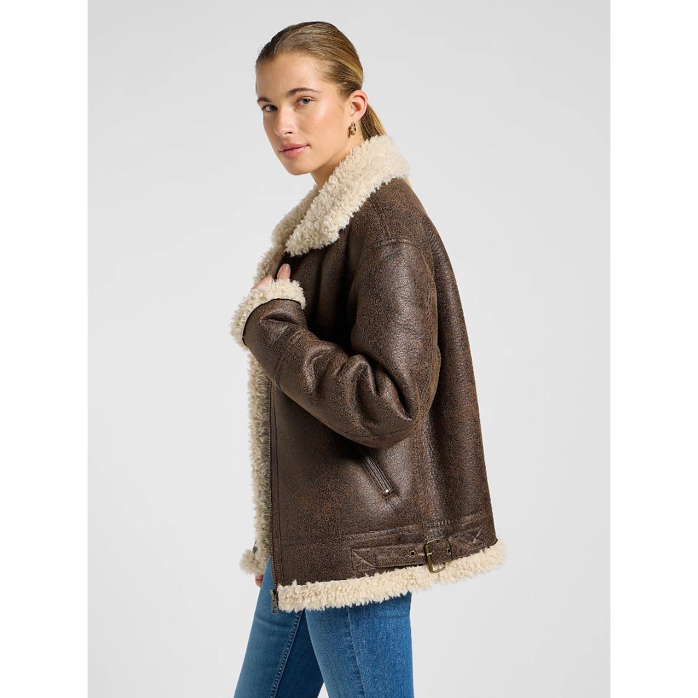 Lee Loose Aviator Jacket Marrone Donna