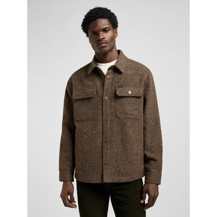 Lee Relaxed Overshirt Brown Jaspe Uomo