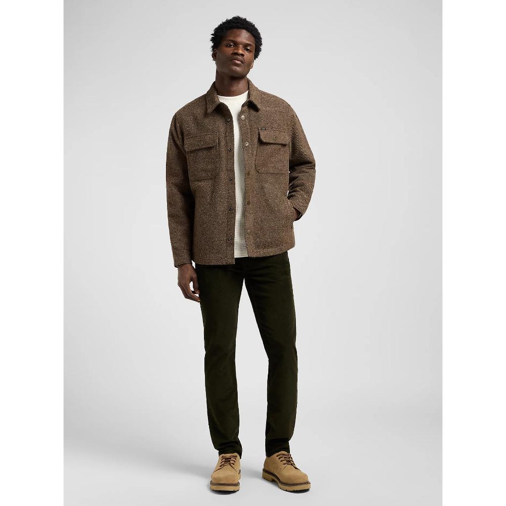 Lee Relaxed Overshirt Brown Jaspe Uomo