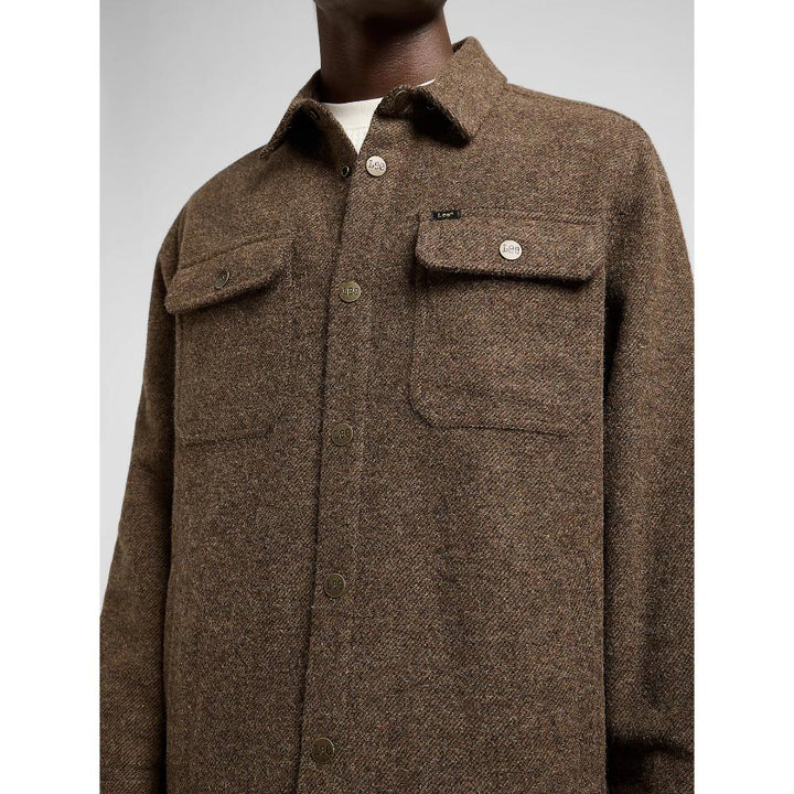 Lee Relaxed Overshirt Brown Jaspe Uomo