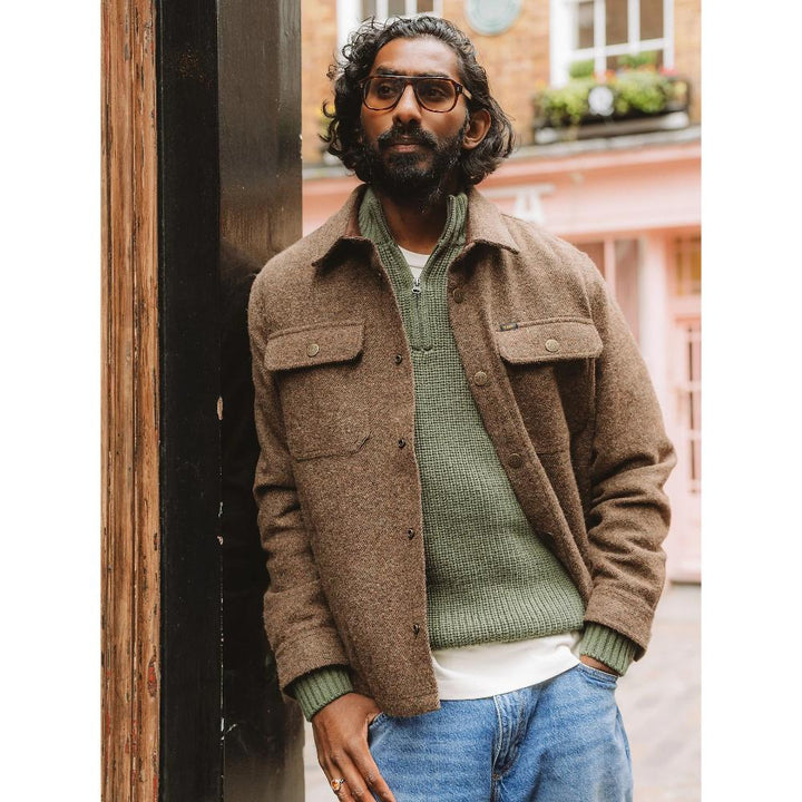 Lee Relaxed Overshirt Brown Jaspe Uomo