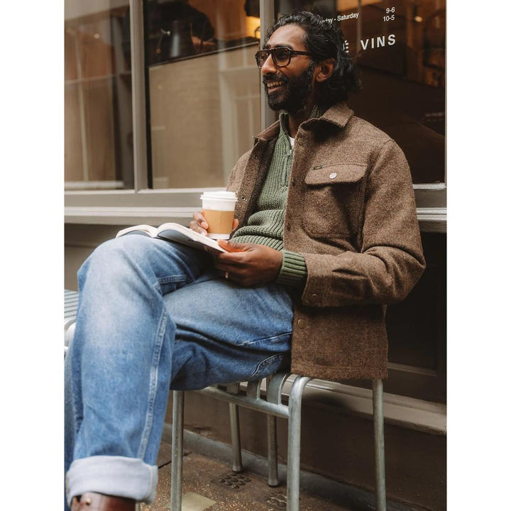 Lee Relaxed Overshirt Brown Jaspe Uomo