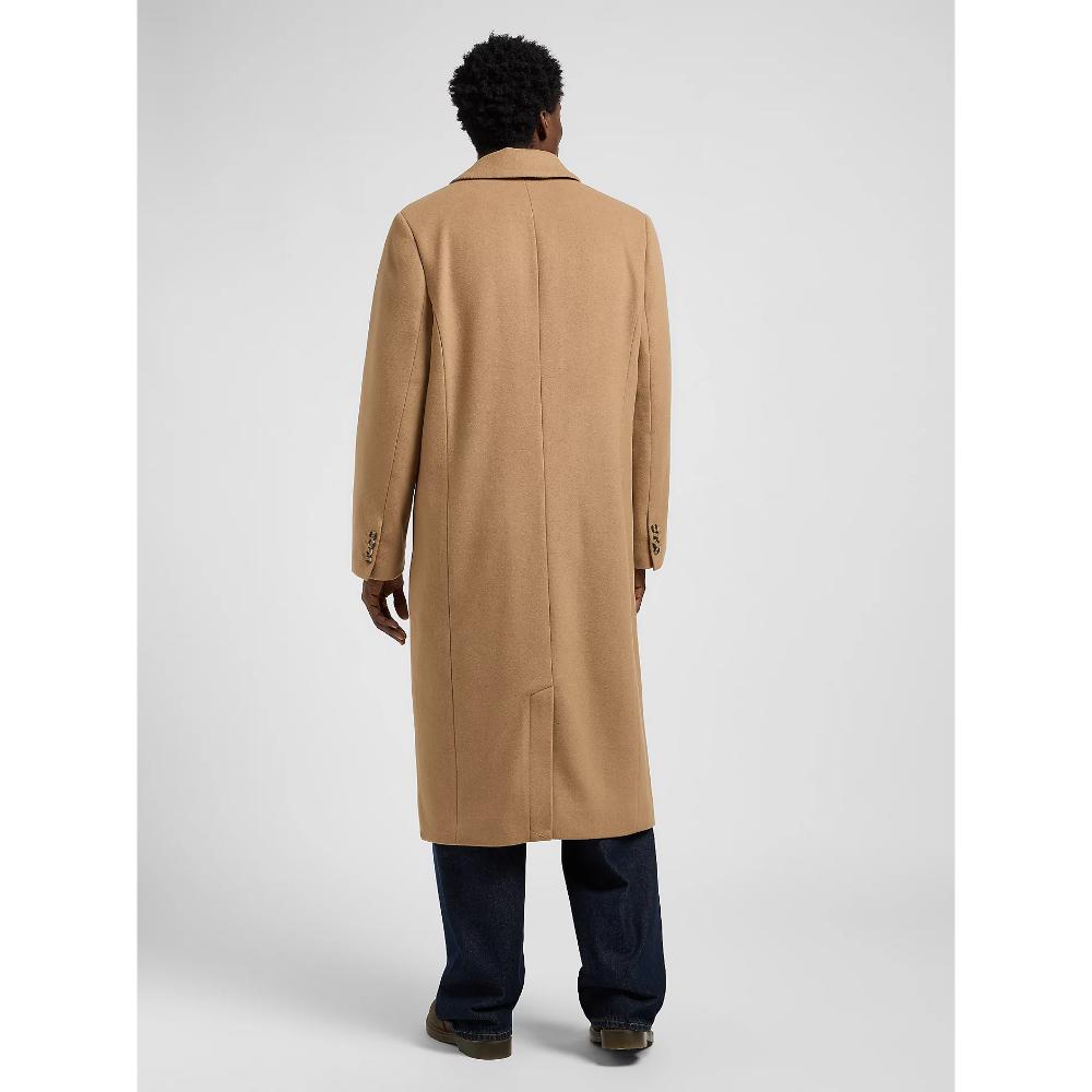 Lee Relaxed Long Wool Car Coat Camel Uomo