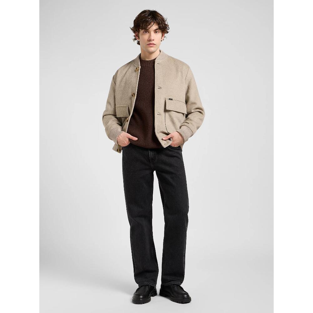 Lee Regular Wool Bomber Jacket Warm Gray Heather Uomo