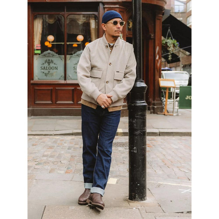 Lee Regular Wool Bomber Jacket Warm Gray Heather Uomo