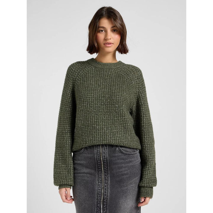 Lee Regular Knit Sweater Olive Gray Donna