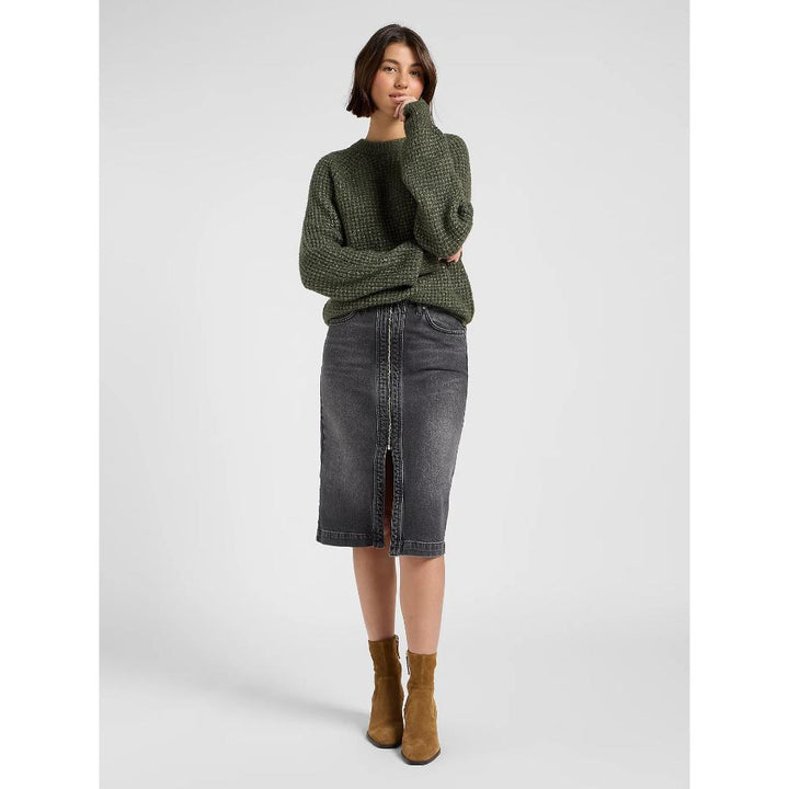 Lee Regular Knit Sweater Olive Gray Donna