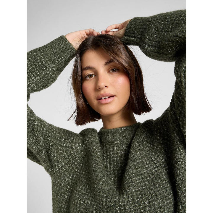 Lee Regular Knit Sweater Olive Gray Donna