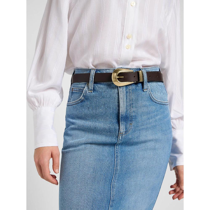 Lee Cinta Lady Leather Belt Dark Brown Donna