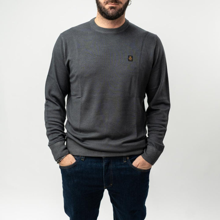 Refrigiwear Bennet Wash Pullover Maglione Grigio Melange
