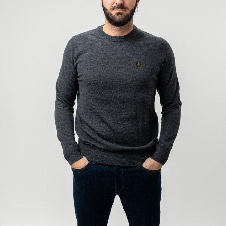Refrigiwear Bennet Pullover Maglione Grigio Melange Uomo