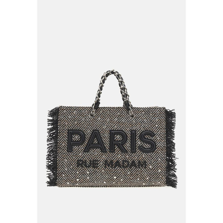 Rue Madam Paris Harris Tote Tweed Black Donna