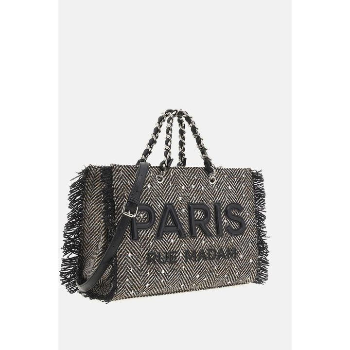 Rue Madam Paris Harris Tote Tweed Black Donna