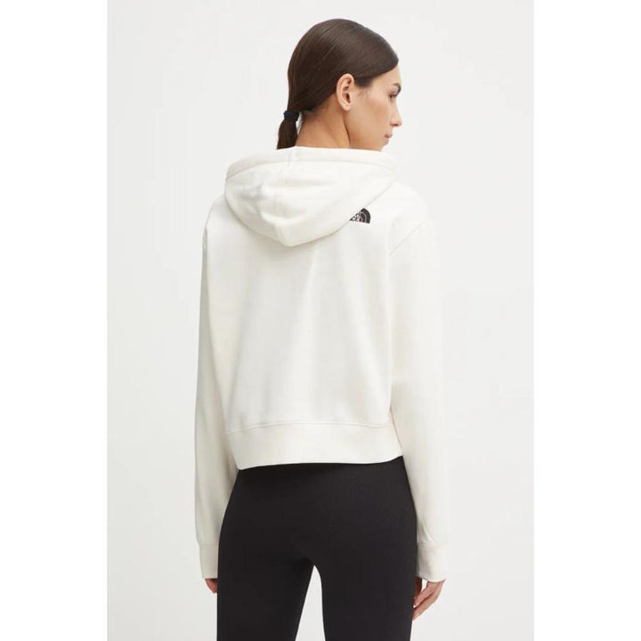 The North Face Felpa Essential Crop Hoodie White Dune