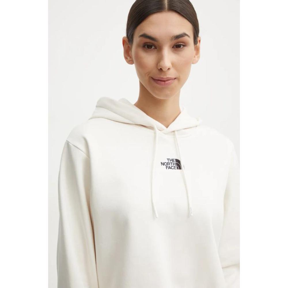 The North Face Felpa Essential Crop Hoodie White Dune