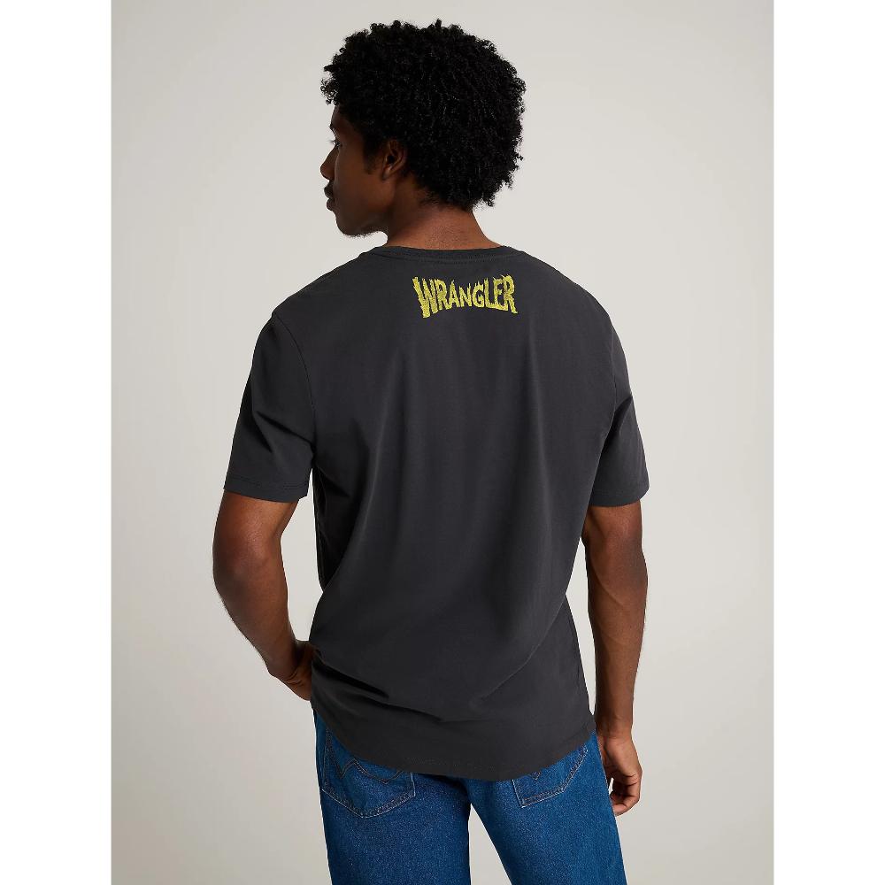 Wralgler X Stranger Things Tee Washed Black Uomo