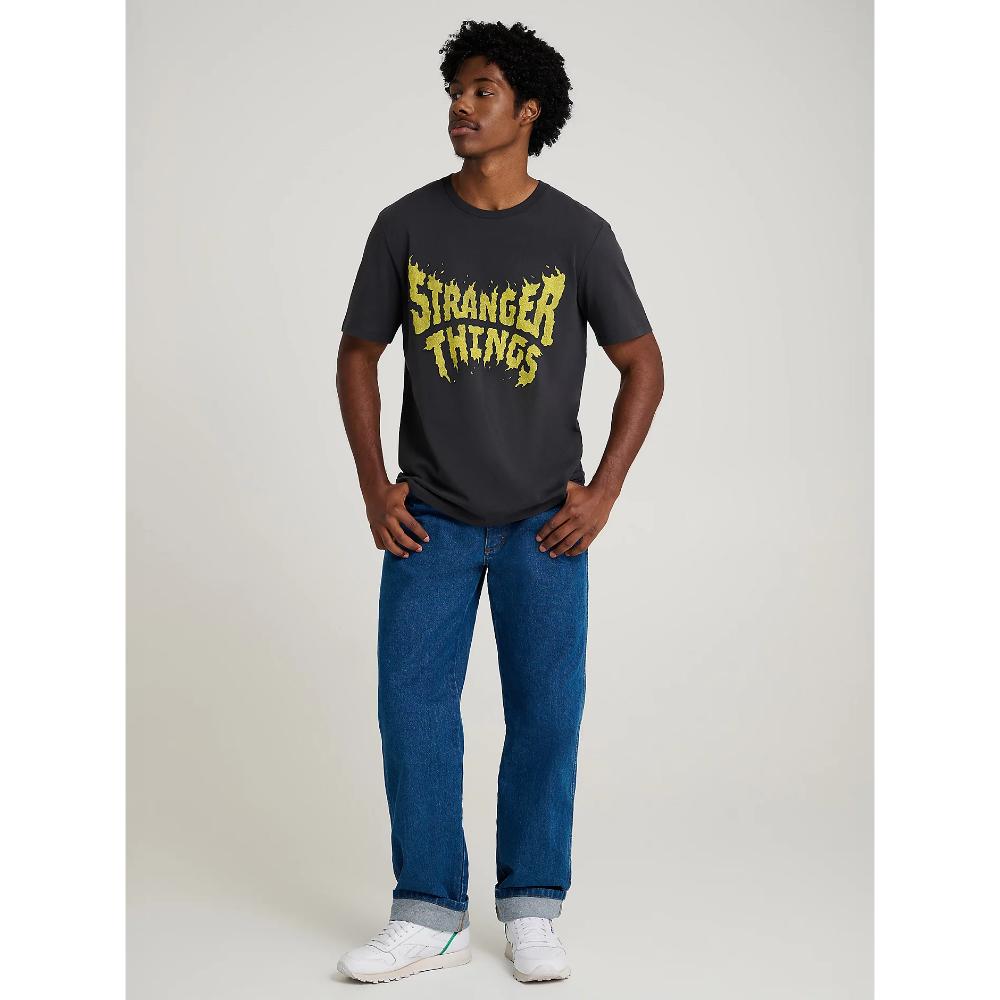 Wralgler X Stranger Things Tee Washed Black Uomo