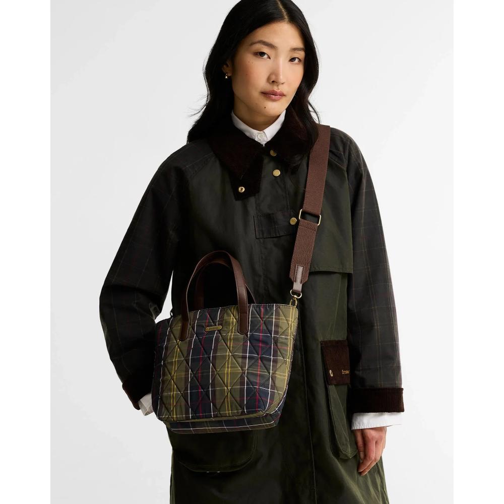 Barbour Mini-borsa Tote Trapuntata Classic Tartan Donna