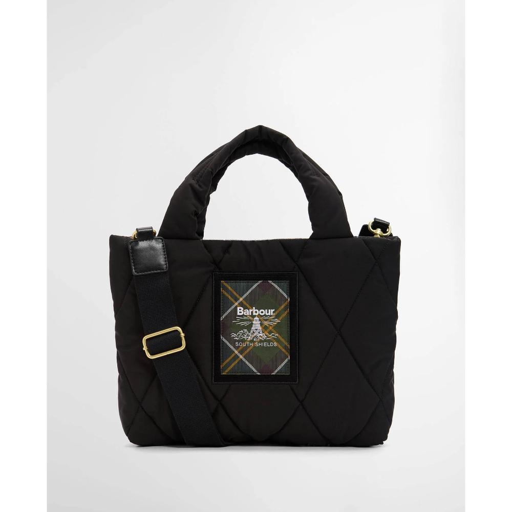Barbour Mini Borsa Tote Trapuntata Connie Black Donna