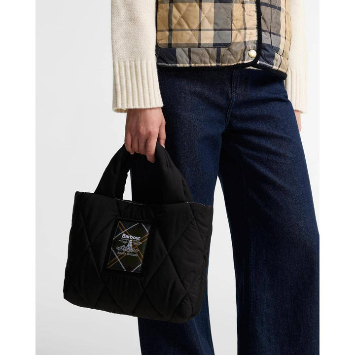 Barbour Mini Borsa Tote Trapuntata Connie Black Donna