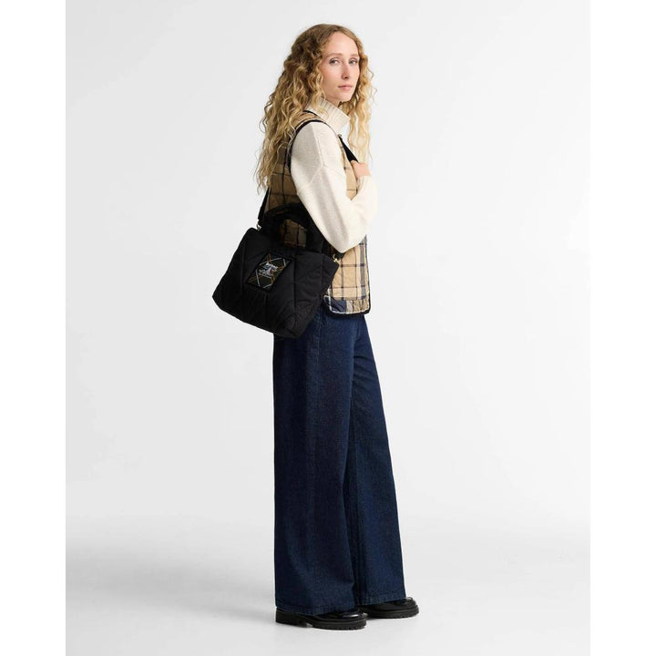 Barbour Mini Borsa Tote Trapuntata Connie Black Donna