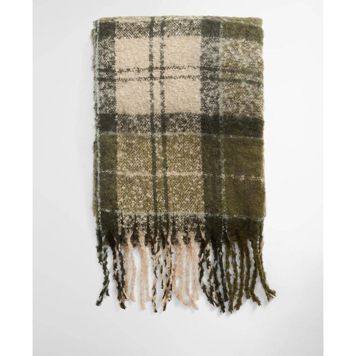 Barbour Set Regalo Berretto e Sciarpa Tartan Saltburn Ancient Loden/Dk Green Donna