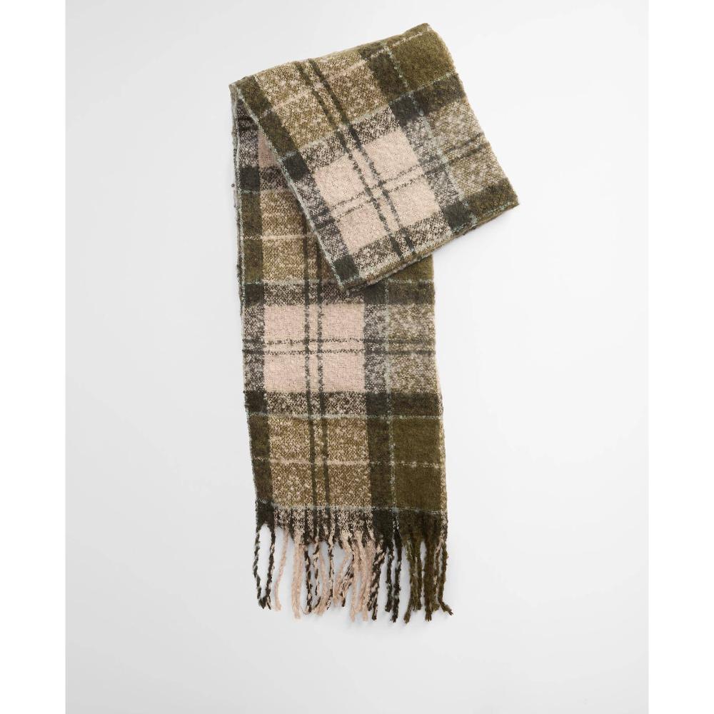 Barbour Set Regalo Berretto e Sciarpa Tartan Saltburn Ancient Loden/Dk Green Donna