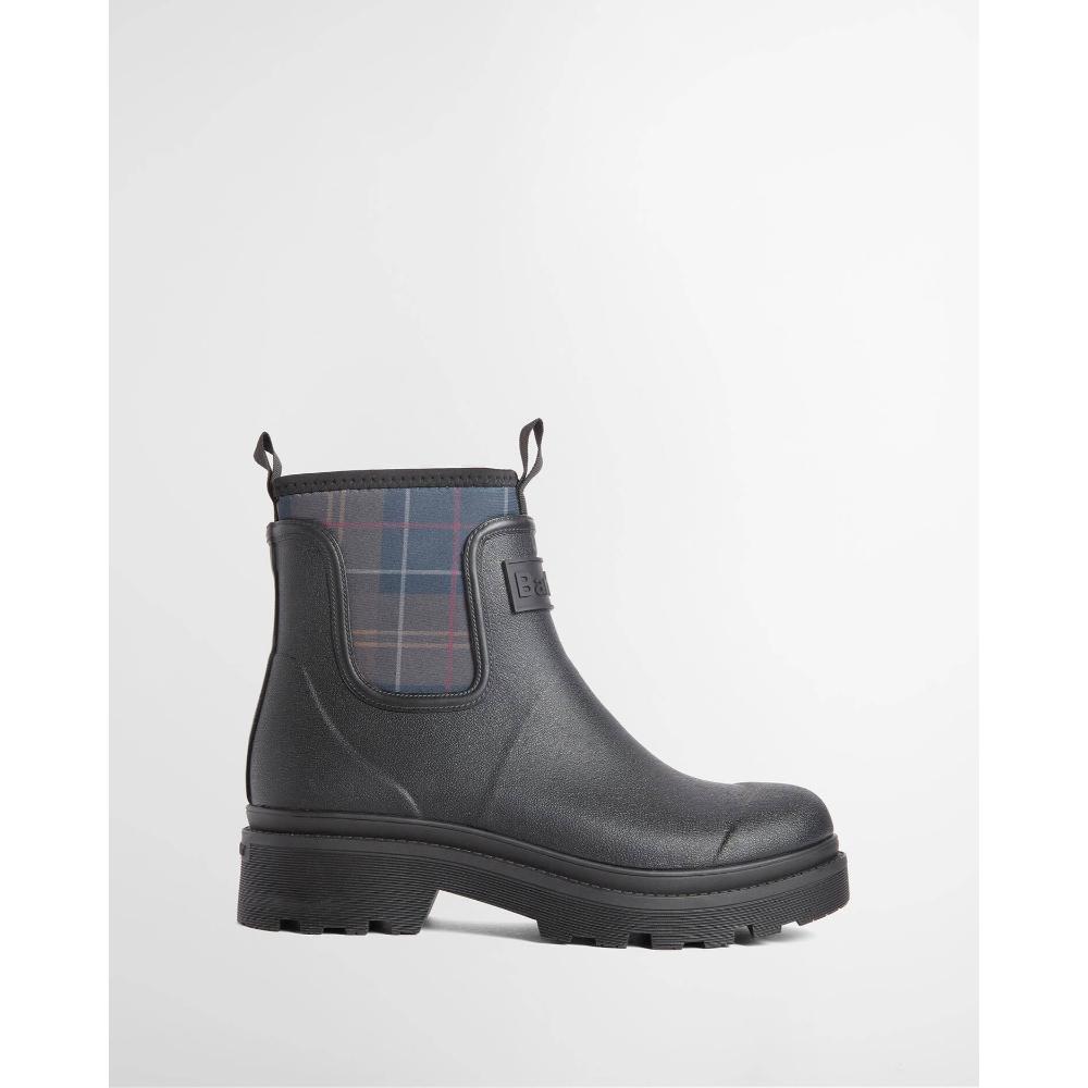Barbour Tronchetti Chelsea in Gomma Cynthia Black Shadow Tartan Donna