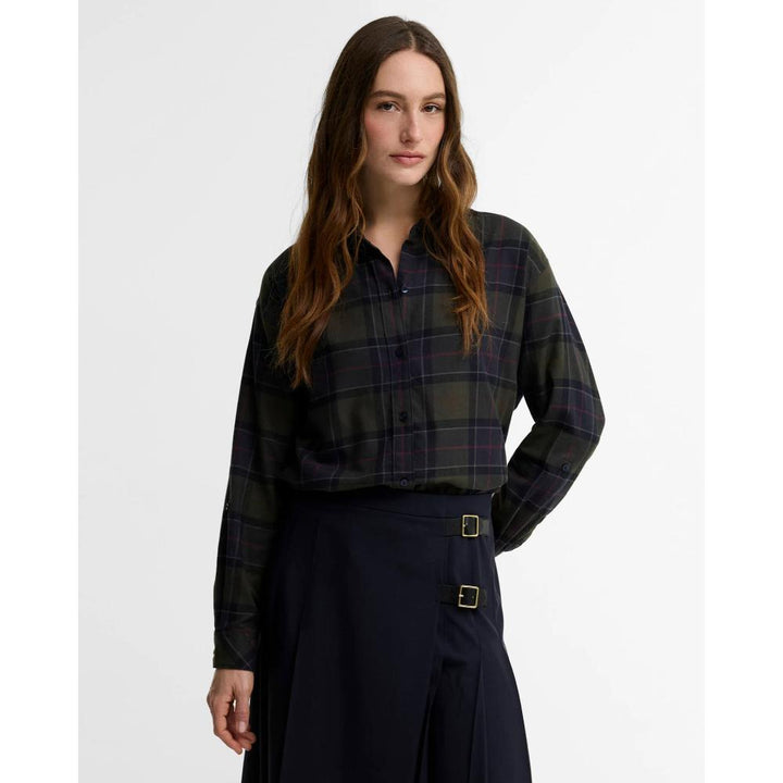 Barbour Camicia con Vestibilità Rilassata Elishaw Shadow Classic Tartan Donna