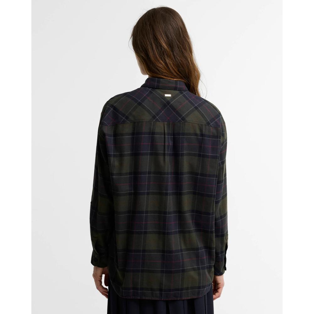 Barbour Camicia con Vestibilità Rilassata Elishaw Shadow Classic Tartan Donna