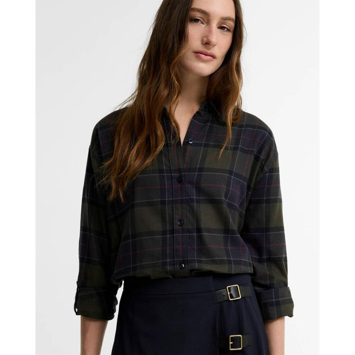 Barbour Camicia con Vestibilità Rilassata Elishaw Shadow Classic Tartan Donna
