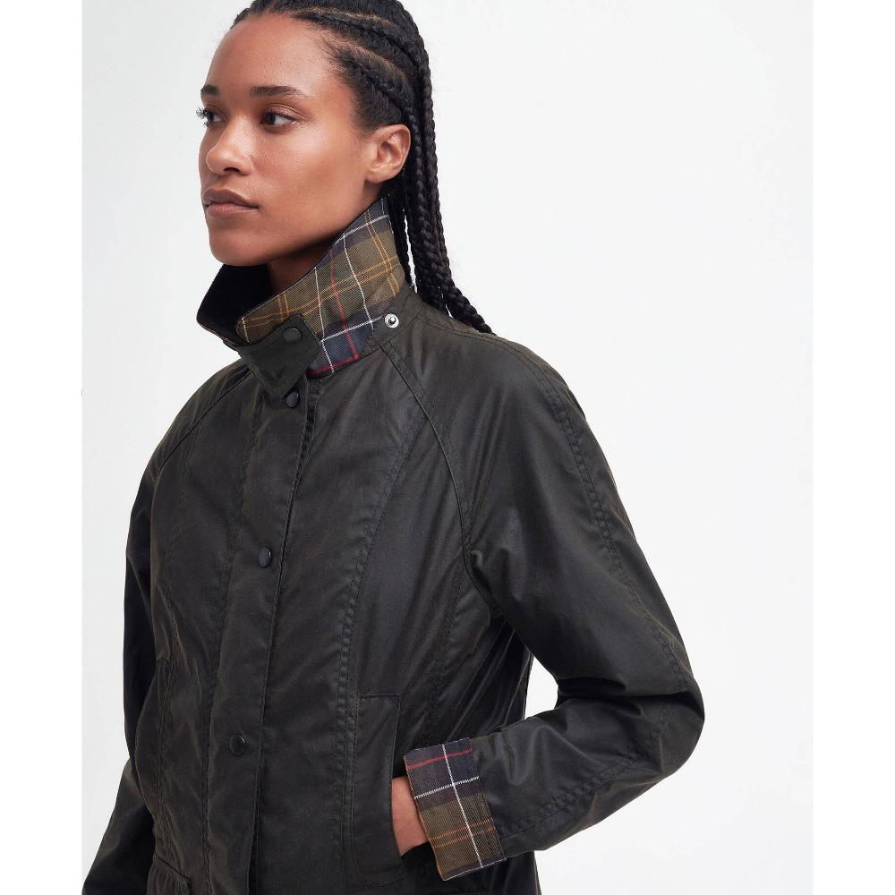 Barbour Giacca Cerata Classica Beadnell Olive Donna