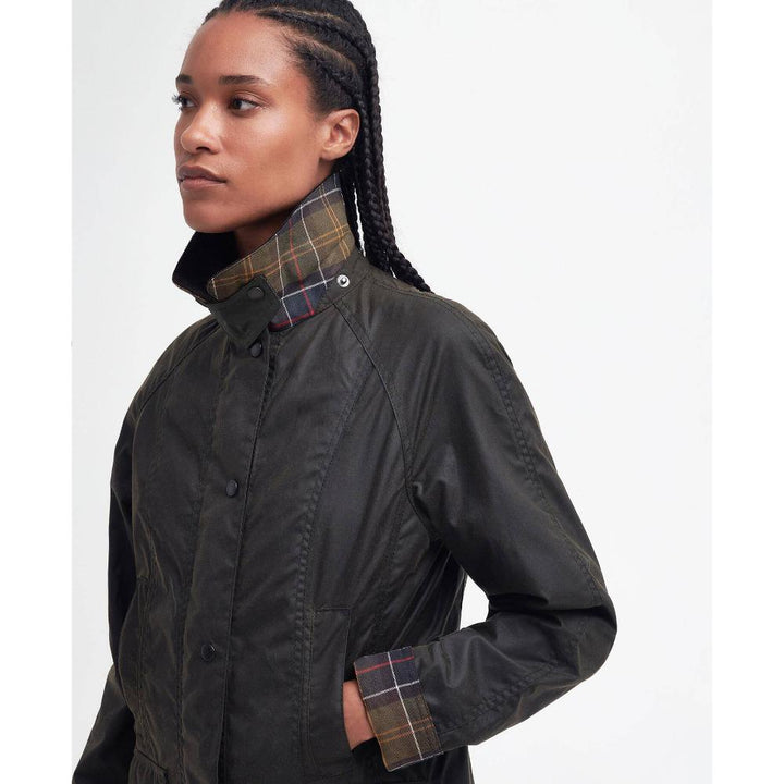 Barbour Giacca Cerata Classica Beadnell Olive Donna