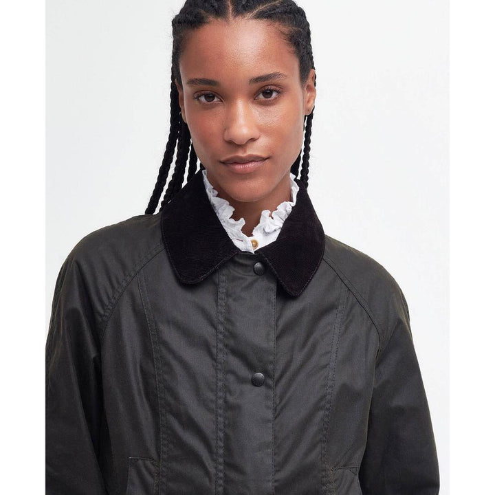 Barbour Giacca Cerata Classica Beadnell Olive Donna
