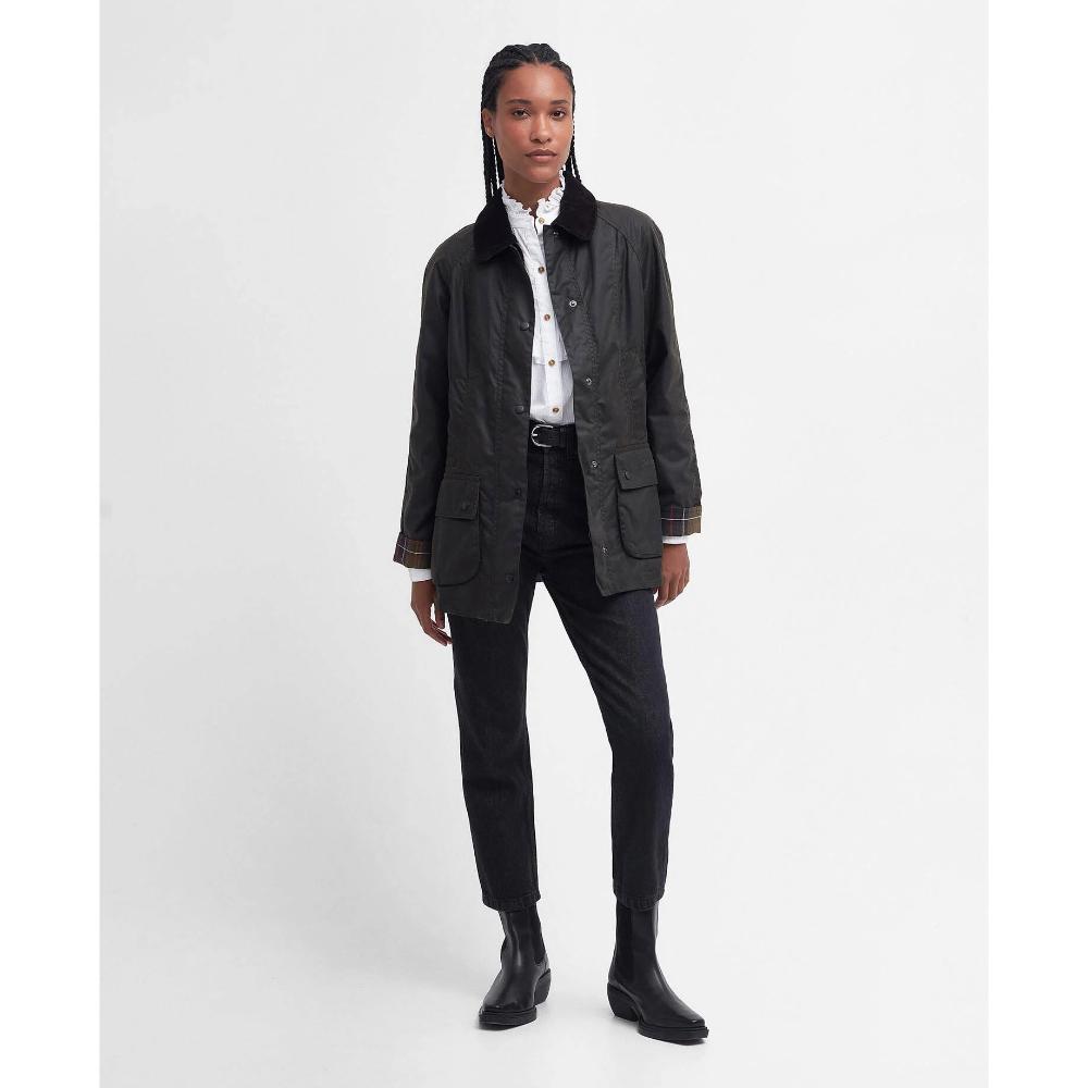Barbour Giacca Cerata Classica Beadnell Olive Donna