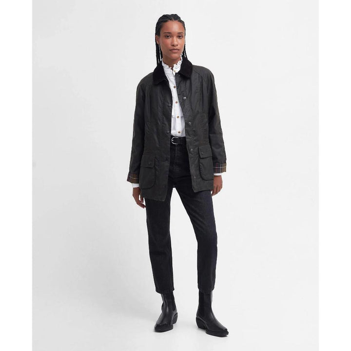 Barbour Giacca Cerata Classica Beadnell Olive Donna