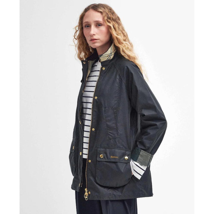 Barbour Giacca Cerata Modern Beadnell Sage Ancient Donna