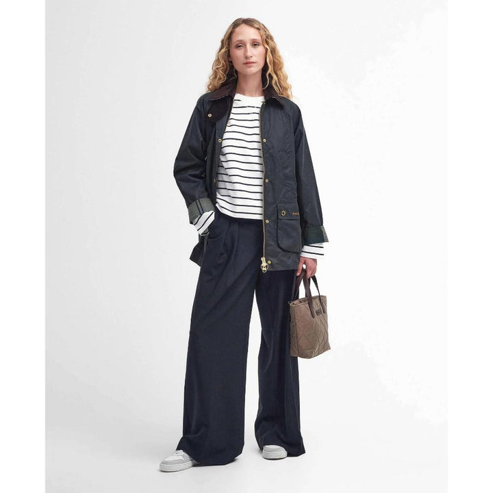 Barbour Giacca Cerata Modern Beadnell Sage Ancient Donna