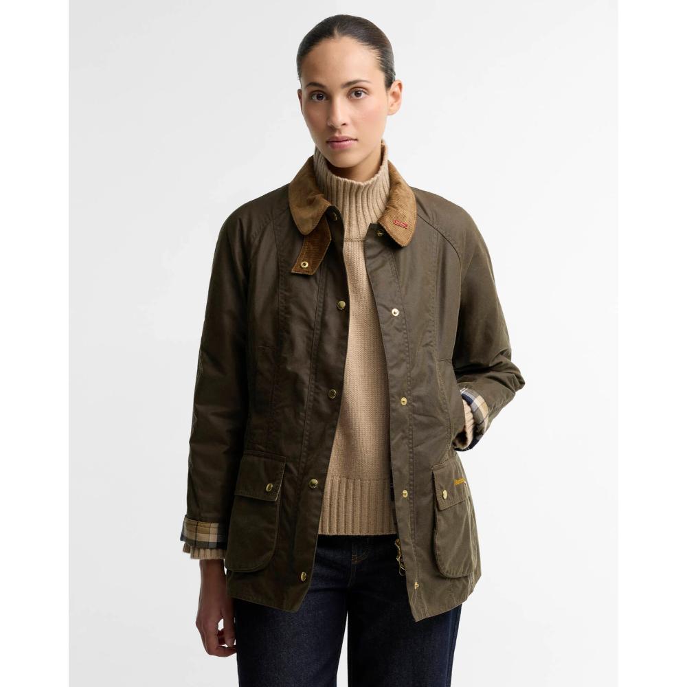 Barbour Giacca Cerata Beadnell Icons Beech Birchwood Donna