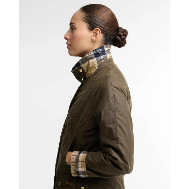 Barbour Giacca Cerata Beadnell Icons Beech Birchwood Donna